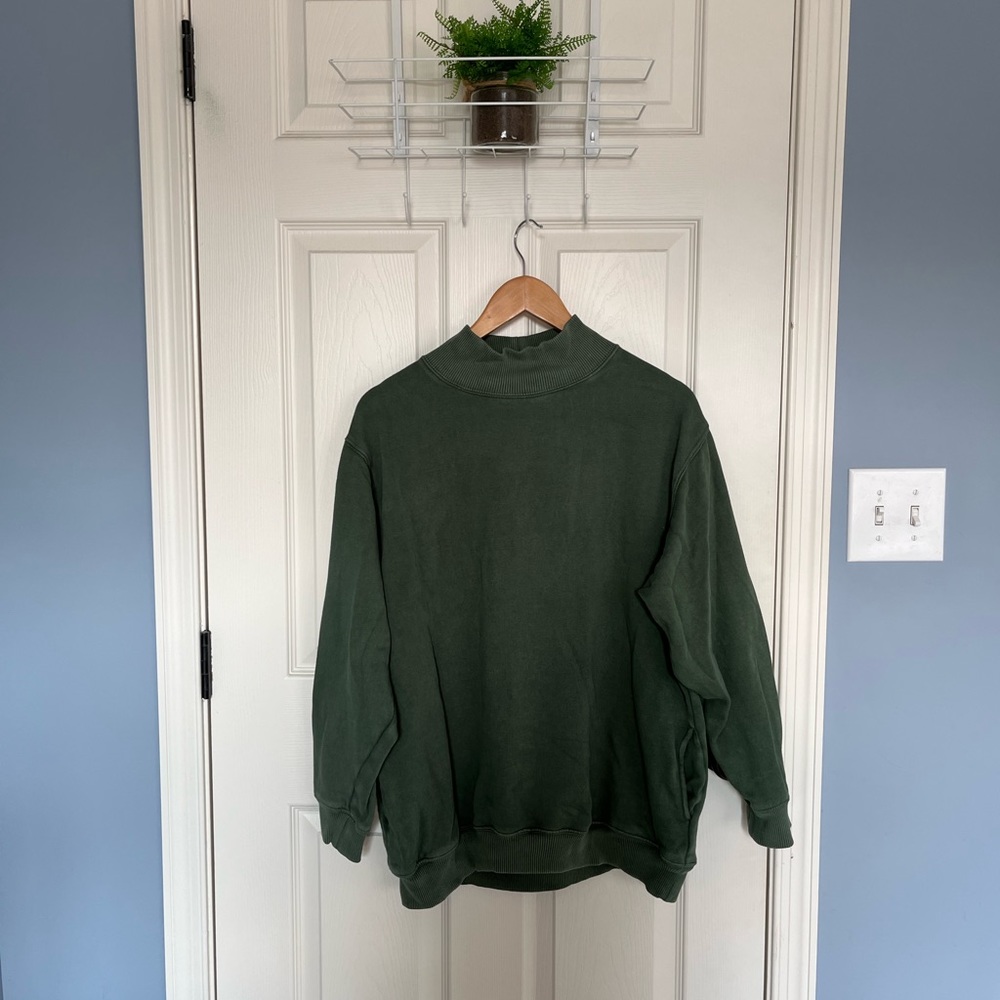 Women’s Aerie Green Mock Neck Sweatshirt/Sweater